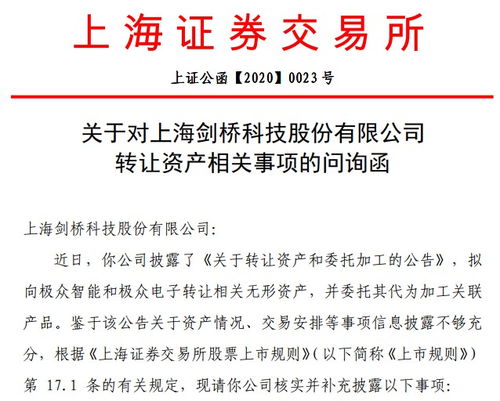 劍橋科技轉(zhuǎn)讓資產(chǎn)引監(jiān)管問(wèn)詢(xún) 賬面為零評(píng)估卻值2560萬(wàn)，技術(shù)開(kāi)發(fā)背后是否暗藏關(guān)聯(lián)？